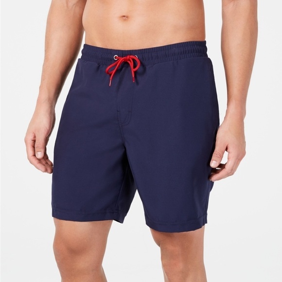 Club Room Men's Quick-Dry Performance Solid 7" Swim Trunks Blue size M NWT - Picture 1 of 7